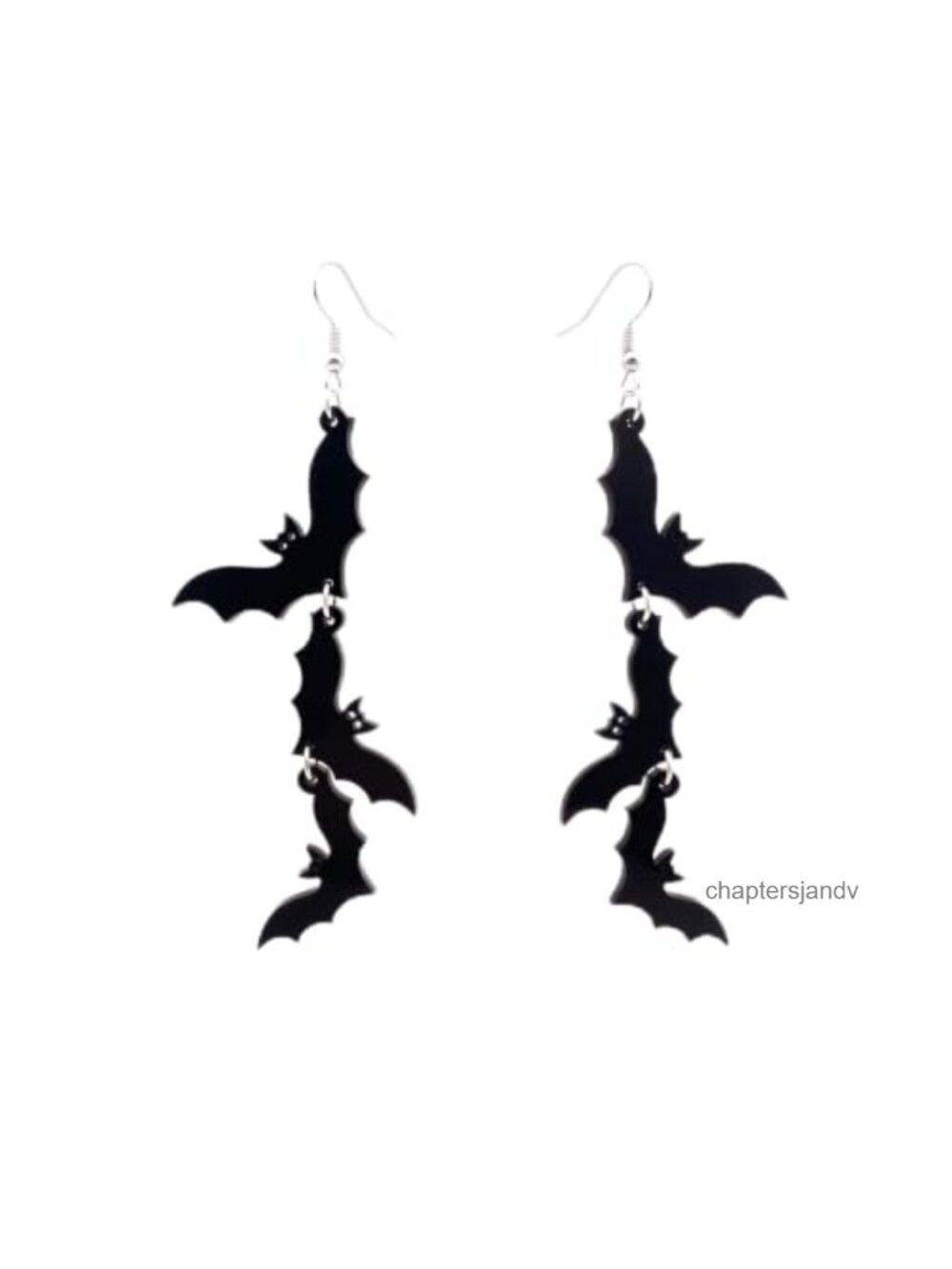 Bat Skeleton Dangle Drop Earrings Acrylic Halloween